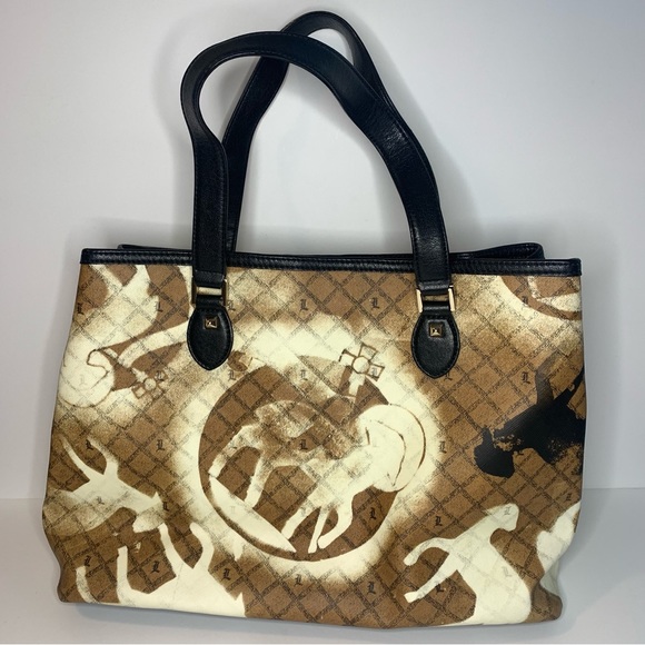 LAMB Gwen Stefani Vintage Icon Stencil Pattern Percy Satchel Handbag - Picture 8 of 11